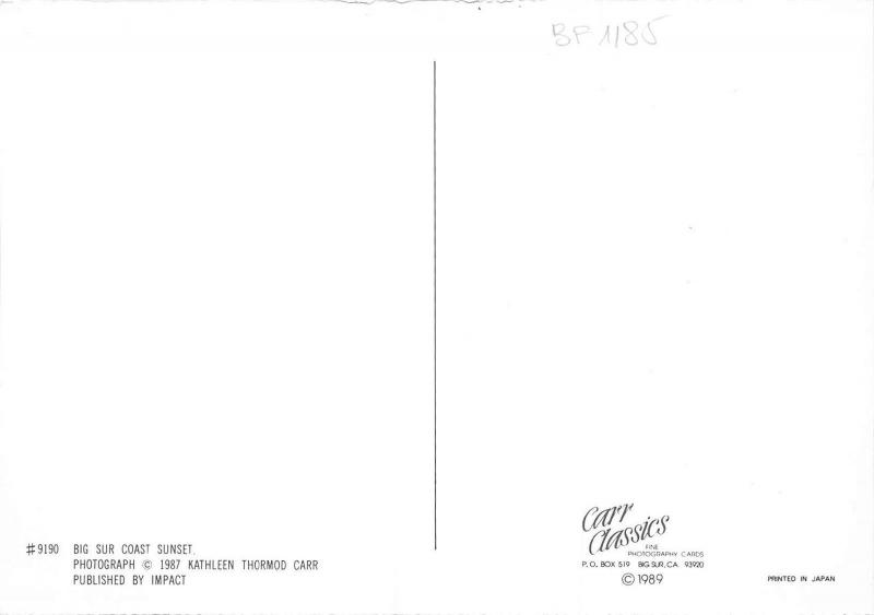 BF1185 big sur coast sunset  California