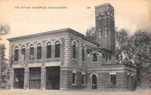 Saxonville Massachusetts Fire Station Vintage Postcard AA43994