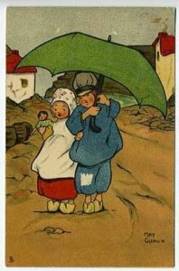 Raphael Tuck Little Hollander Umbrella Signed May Gladwin Postcard