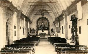 1937 RPPC Postcard Interior Carmel Mission Church, Carmel CA Monterey Co Piggott