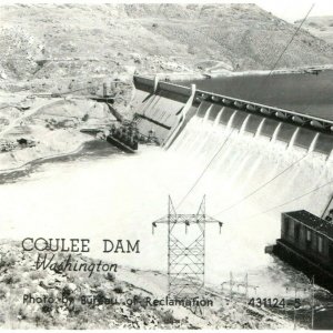 c1940s Washington Coulee Dam Real Photo RPPC Bureau Reclamation Grogan Heysel A9