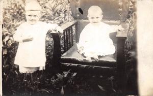 1920s RPPC Real Photo Postcard Baby Brother with Chair Charleston West Virginia