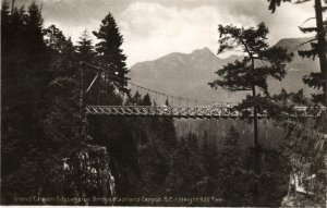 VINTAGE POSTCARD CAPILANO SUSPENSION BRIDGE CAPILANO CANYON B.C. RPPC REAL PHOTO