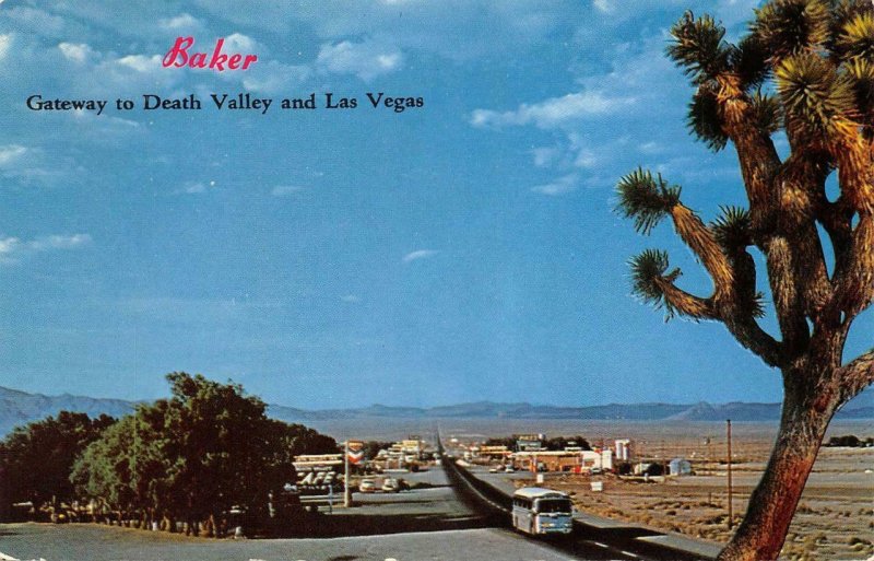 BAKER, CA Gateway to Death Valley & Las Vegas Desert c1950s Vintage Postcard