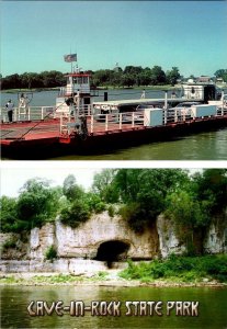 2~4X6 Postcards IL Illinois CAVE-IN-ROCK AUTO FERRY & Cave Hole At STATE PARK