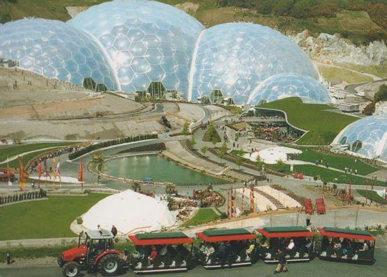 A Day In The Eden Project Cornwall Farm Tractor Leads Guide Tram Train Postcard