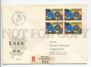 445872 Liechtenstein 1967 year FDC Europa CEPT block of four stamps registered