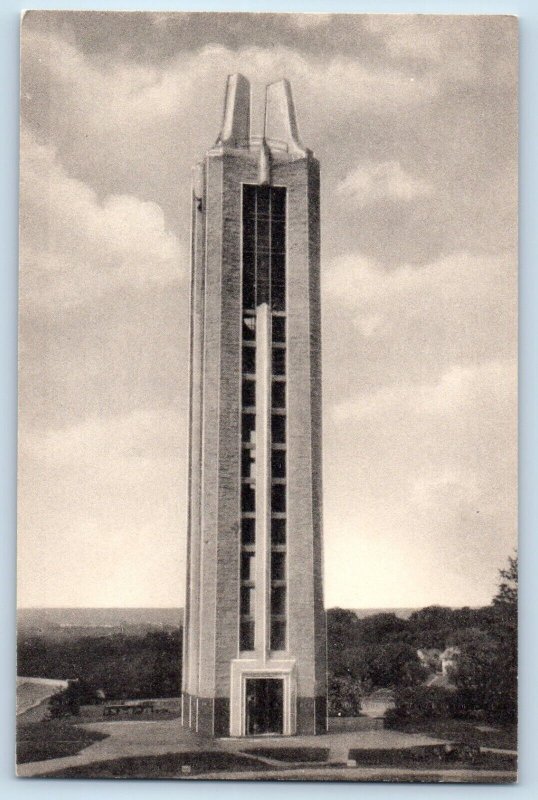 Lawrence Kansas KS Postcard Campanile University Of Kansas c1940 Vintage Antique