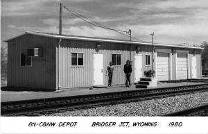 Bridger Junction Wyoming Train Station Depot Real Photo Antique Postcard J51655