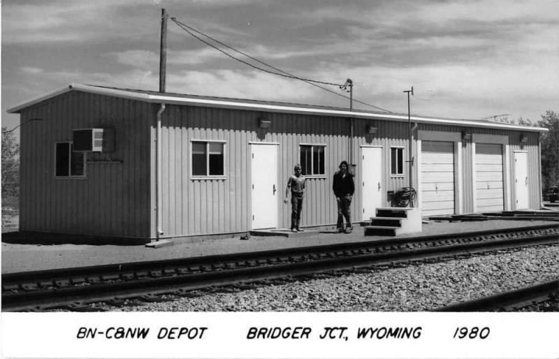 Bridger Junction Wyoming Train Station Depot Real Photo Antique Postcard J51655