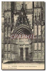 Old Postcard Bourges Cathedrale Saint Guillaume Portal