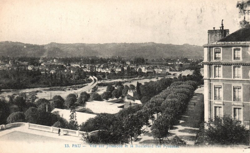 Vintage Postcard 1910's Vue Sur Jurancon Et Le Boulevard Des Pyrentes France