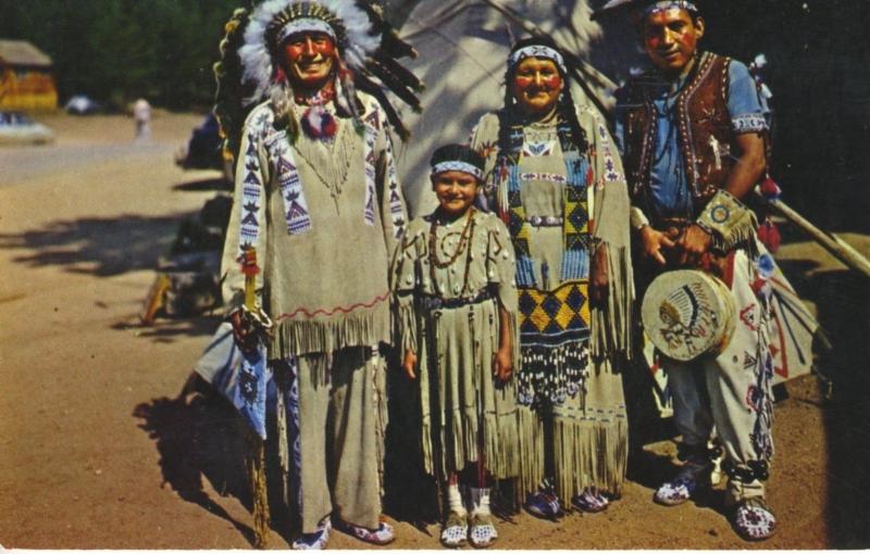 Chief Running Horse and Family Native Americana Indigenous Vintage Postcard D15 