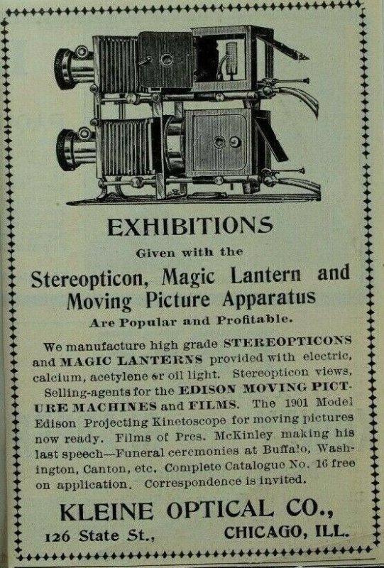 Vintage Victorian Print Ad Kleine Optical Co Moving Picture Apparatus F61