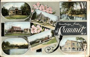 Summit New Jersey Multiview Homes, Buildings c1900-20s Vintage Postcard
