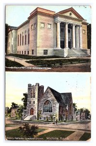 Postcard St. Paul's M. E.  & Trinity Methodist Episcopal Churches Wichita Kansas