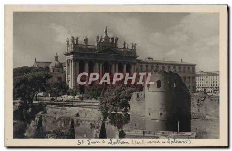 Old Postcard Roma Basilica di S John Lateran The facciata Galilei