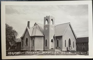 Vintage Postcard 1955 Baptist Church, Denison, Iowa (REAL PHOTO)