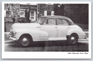 1948 Chevrolet Four Door Car~B&W Advertising Postcard