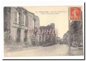 Peronne 1918 Old Postcard Center Street St Fursy
