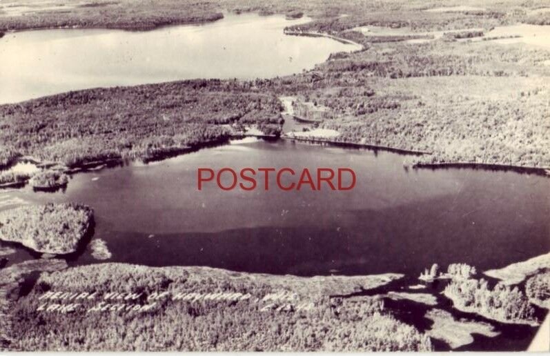 1948 RPPC - AERIAL VIEW OF HAYWARD, WIS LAKE SECTION