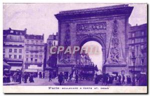 Paris Old Postcard Boulevard St Denis door