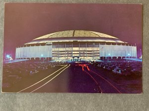 The Astrodome At Night Houston TX Chrome Postcard H2272080556