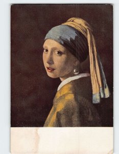 Postcard The Girl in a Turban By Deflt, Musée Royal, La Haye, Netherlands