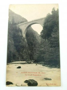 Saint Sauveur Le Pont Napoleon Paris France Bridge Vintage Postcard