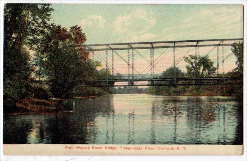 Port Watson St Bridge, Tioughnioga River. Cortland NY