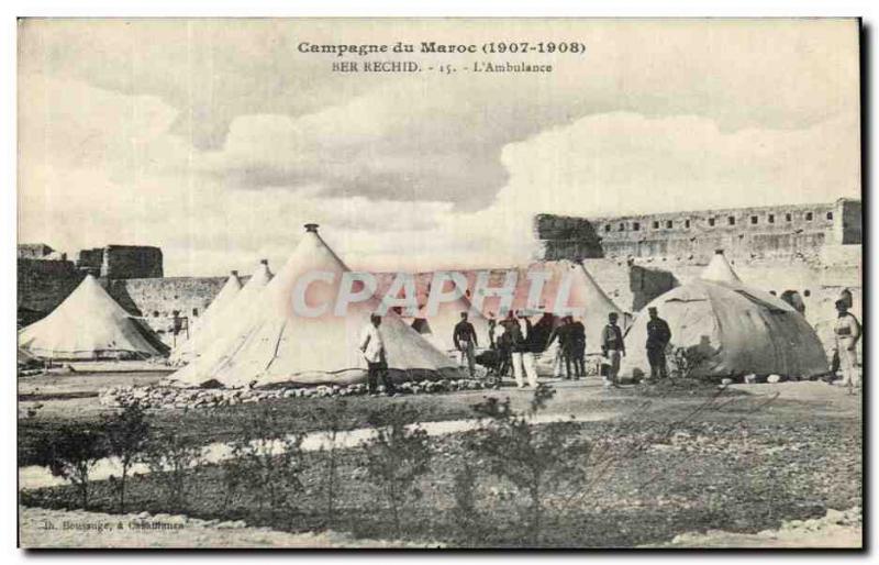 Old Postcard Campaign Morocco 1907 1908 Ber Echid The ambulance