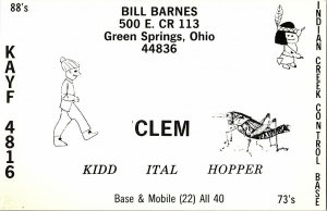 QSL Radio Card From Green Springs Ohio KAYF 4816