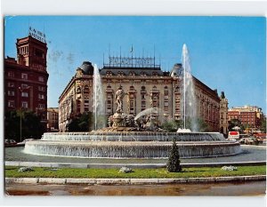 Postcard Neptune Fountain, Madrid, Spain