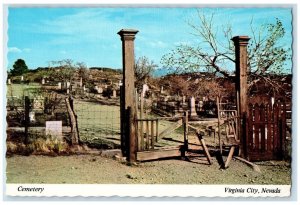 c1960's View Of Cemetery Graveyard Tomb Virginia City Nevada NV Vintage Postcard