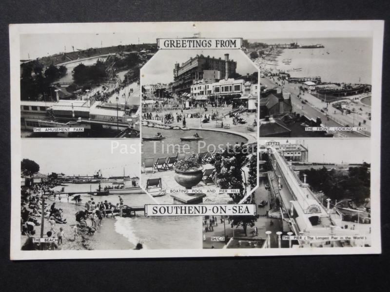 Essex SOUTHEND ON SEA 5 Image Multiview c1961Old RP Postcard by Masons