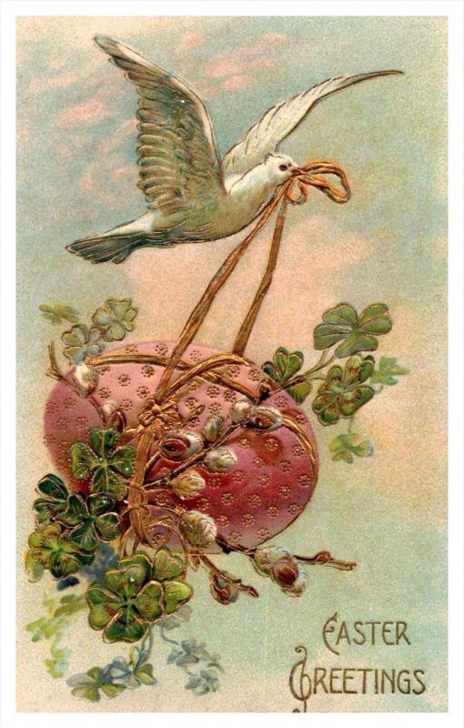 Happy Easter  dove flying fancy Egg