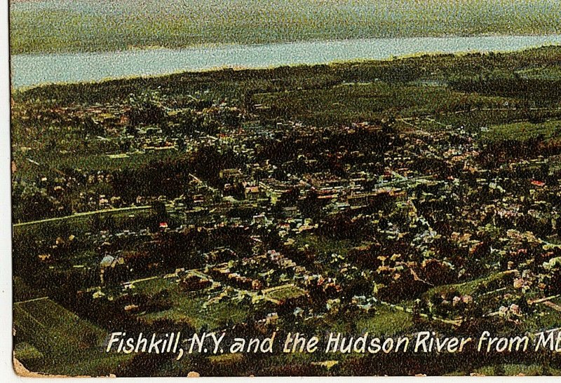 1908 Fishkill NY New York Bird's Eye Hudson River from Mount Mt. Beacon Postcard