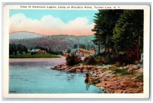 c1910 View American Legion Camp Paradise Point Tupper Lake New York NY Postcard