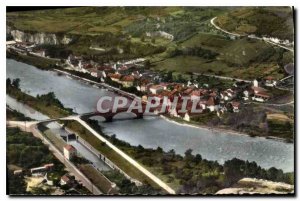 Old Postcard Sault-Br?naz Ain General Aerial view of the City and the Rhone