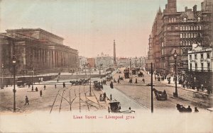 LIVERPOOL ENGLAND-LIME STREET~1904 HUNT Mc TINTED PHOTO POSTCARD