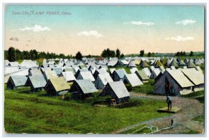 1909 Camp Perry Exterior Building Field Tent City Ohio Vintage Antique Postcard