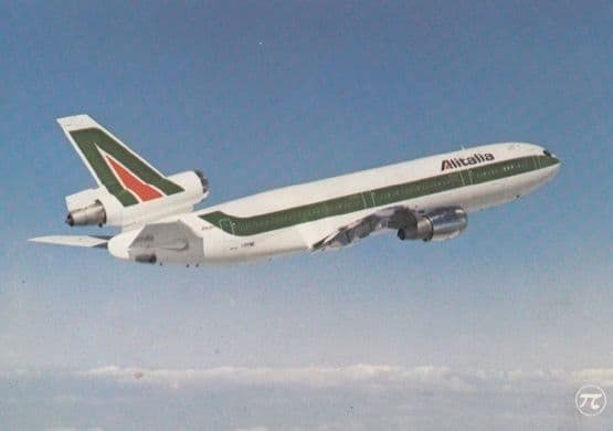 DC10 DC-10 D'Alitalia Italian Plane Rare Alitalia Postcard