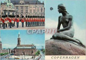 Postcard Modern Copenhagen the Royal Guard at the Palace Amalicuborg Town Hal...