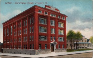 Odd Fellows Temple Freeport IL Postcard PC531