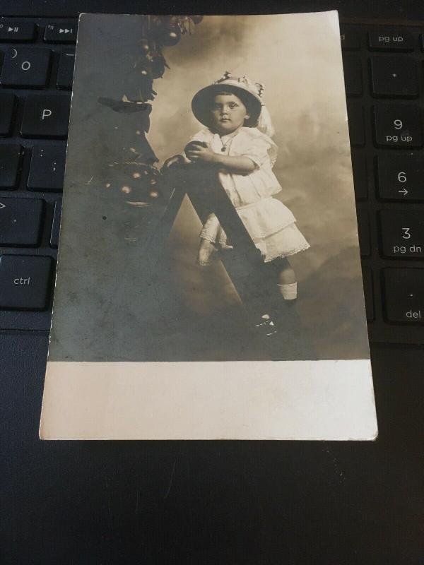 Vintage Postcard; Child and Christmas Tree, Circa 1900