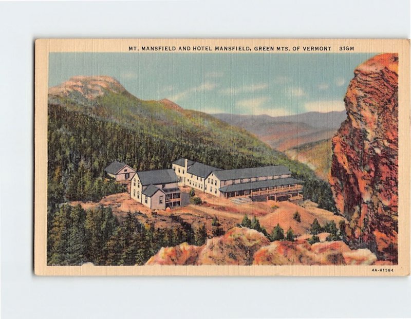 Postcard Mt. Mansfield And Hotel Mansfield, Green Mts. Of Vermont