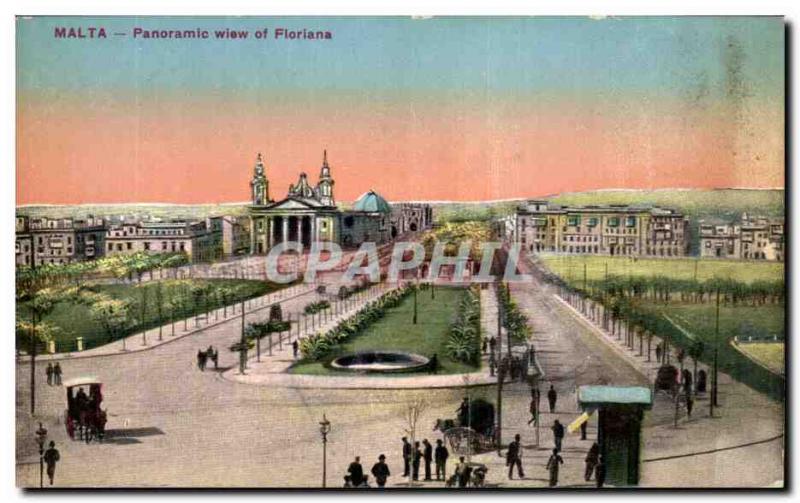  Vintage Postcard Malted Panoramic Wiew of floriana