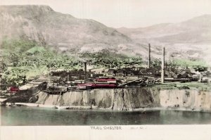Trail British Columbia Canada~Smelter-Weir No. 1~Color RPPC Real Photo Postcard
