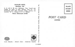 Aberdeen MD Cavalier Motel Swimming Pool Postcard