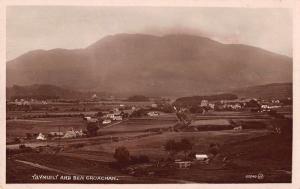 Taynuilt Scotland birds eye view town and Ben Cruachan real photo pc Z41419